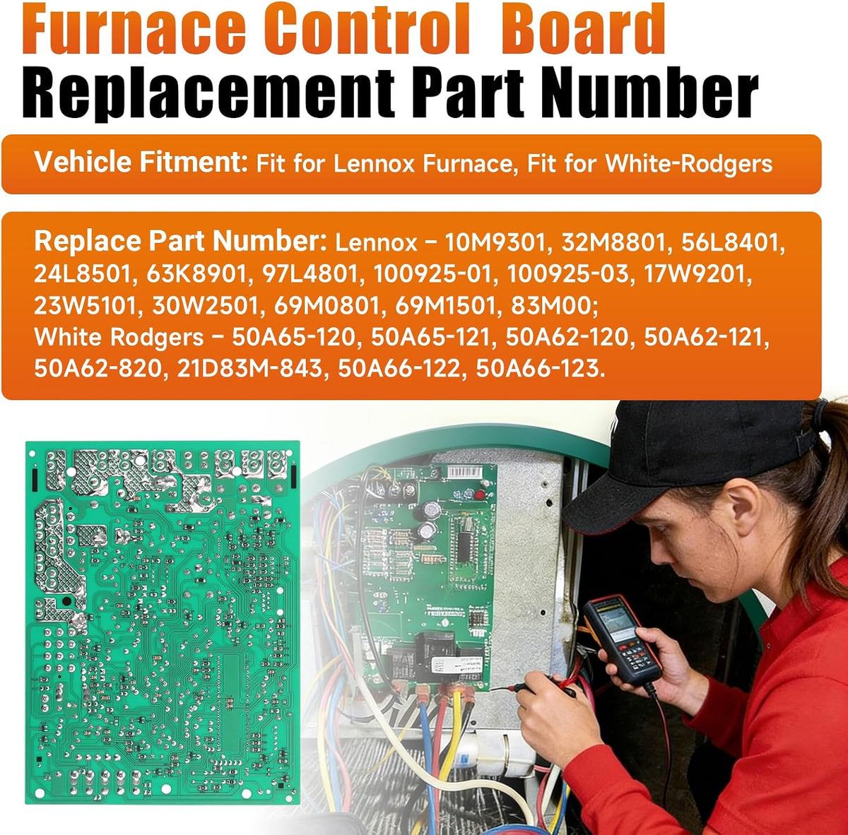 21D83M-843 32M8801 83M00 50A66-122 50A66-123 Furnace Control Circuit Board Compatible with Lennox White Rodger Replace 10M9301 12L6901 56L8401