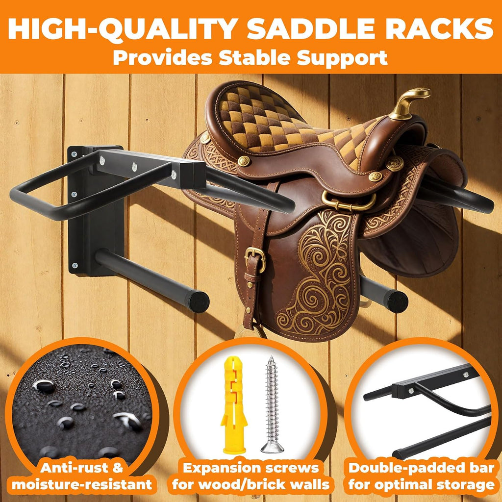 1 Pack Thickened Saddle Rack,Wall Mounted Saddle Stand with Pad Bar