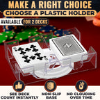 Card Holders for Playing Cards, 2 Deck Rotating Playing Card Holder Tray