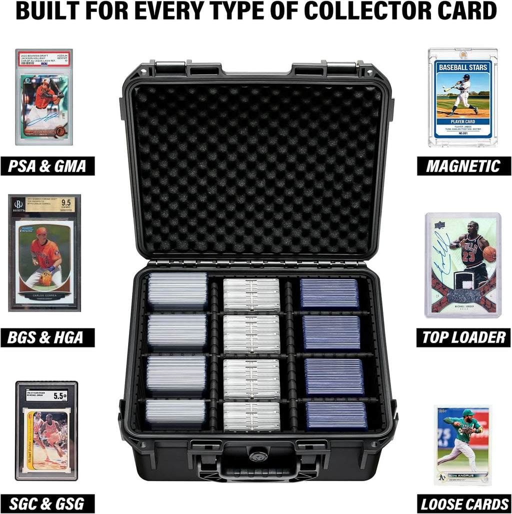 Graded Card Case Storage Box for Sports & Trading Cards | Fits PSA | CSG | CGC | BGS Slabs, Toploaders & Magnetic