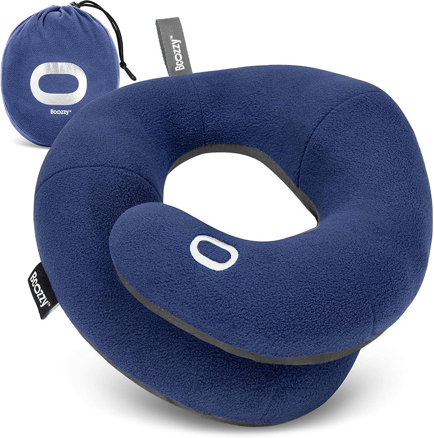 Travel Neck Pillow for Airplane – Patented Double Support for Head, Neck, and Chin. Best for Long Flights, Plane