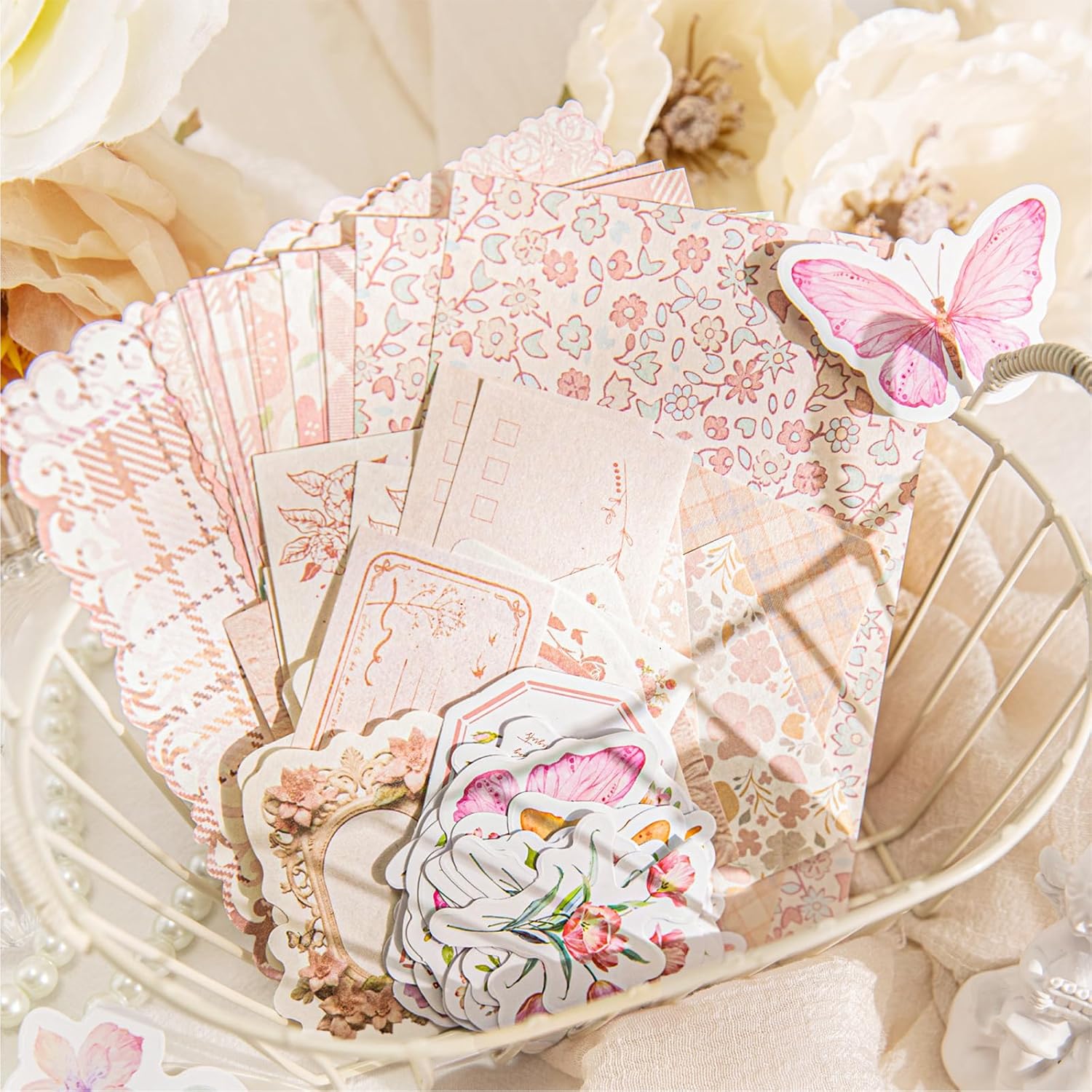 400 Sheets Scrapbook Papers Journaling Stickers Scrapbooking Supplies Kit Junk Journal Supplies Decorative Craft