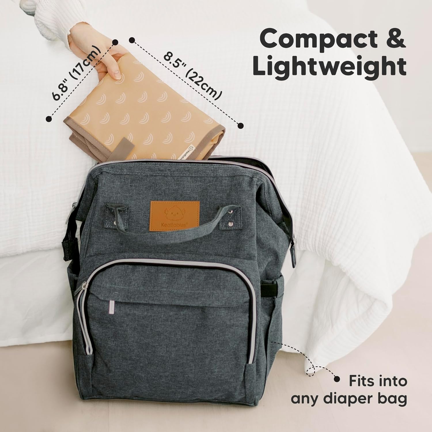 Portable Diaper Changing Pad, Easy Wipe Clean - Foldable Waterproof Baby Changing Mat for Diaper Bag, Compact