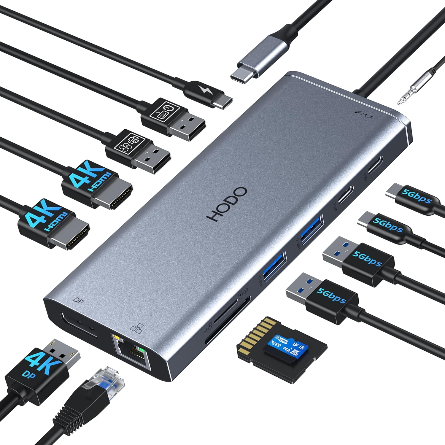 USB C Docking Station Dual Monitor for HP,Laptop Docking Station 3 Monitors | USB C Hub Dock Triple Display to 2 HDMI