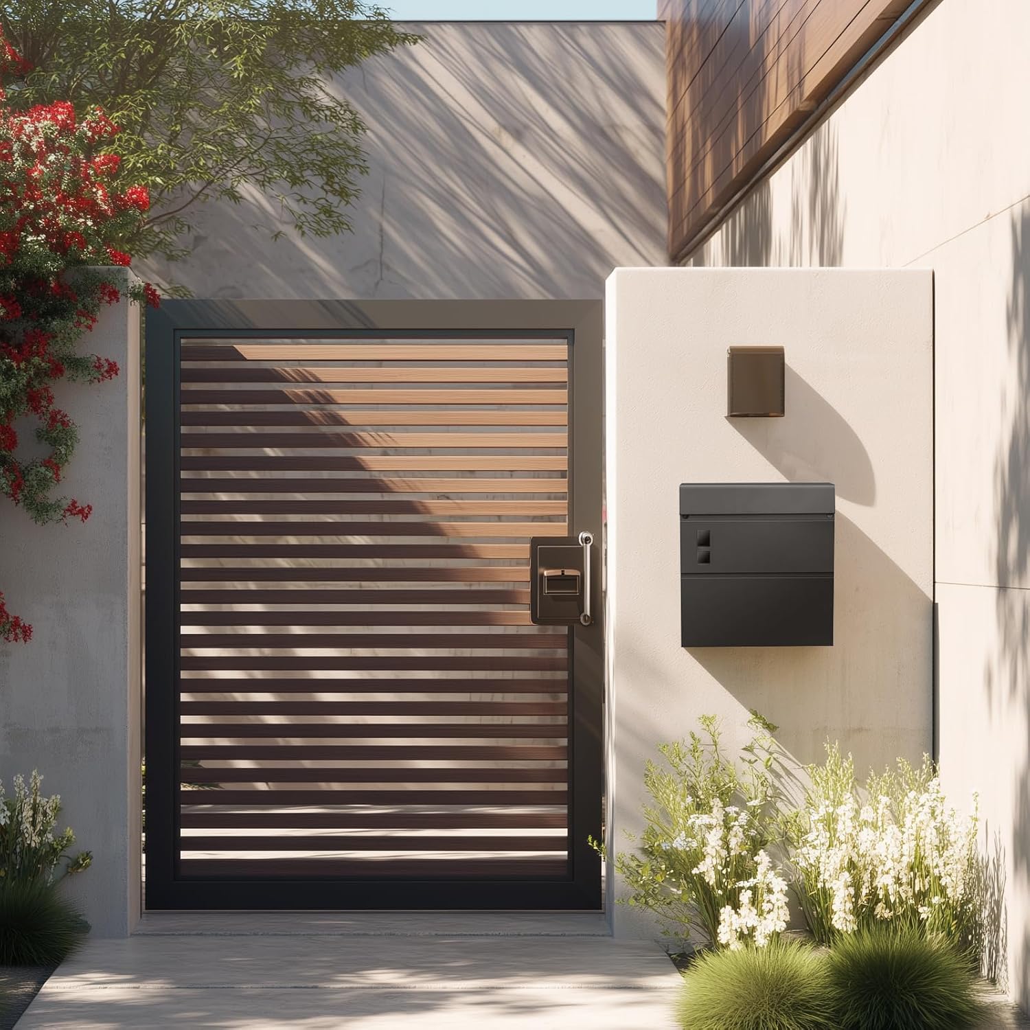 Wall Mount Mailboxes, Locking Modern Drop Mailbox for Outside, Large Capacity Galvanized Steel Post Box with