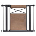 Adjustable Baby Gate for Doorways, Modern Farmhouse Style Gates for Pets, Toddlers, Babies, Children, Wood
