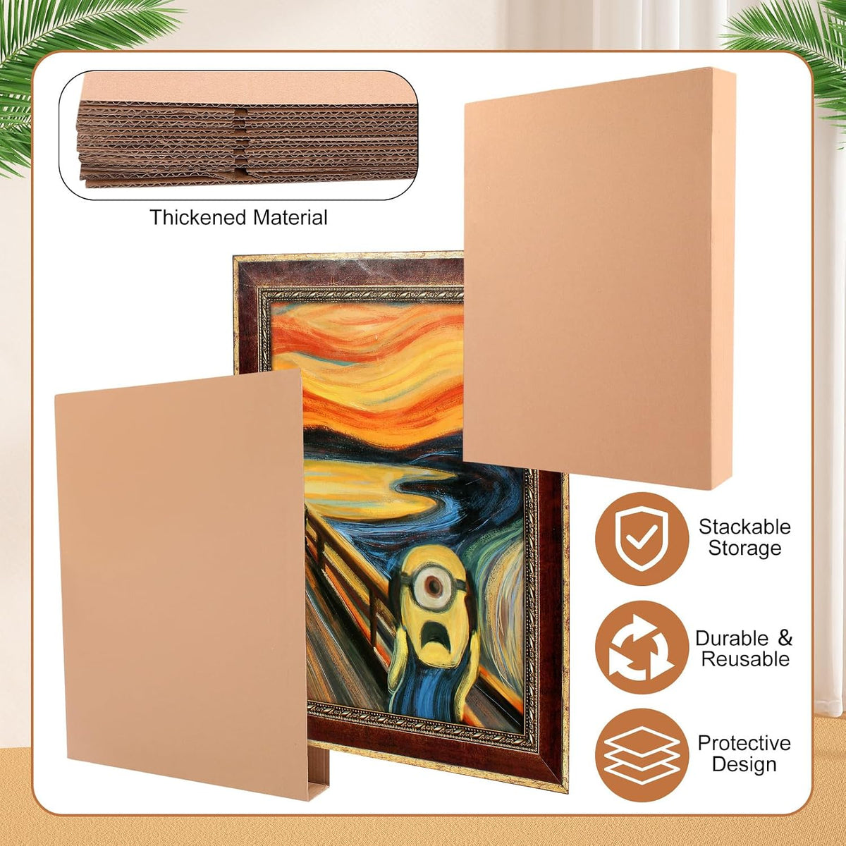 5 Pcs TV Moving Boxes Foam Screen Cover Set, 40 x 60 x 4 Inches