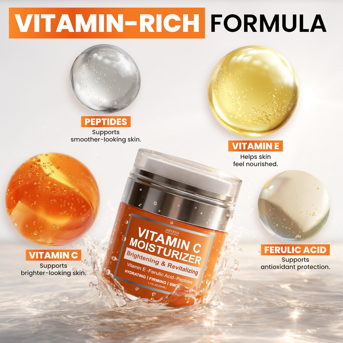 Vitamin C Moisturizer for Face - Vitamin C Cream - Brightening & Anti Aging