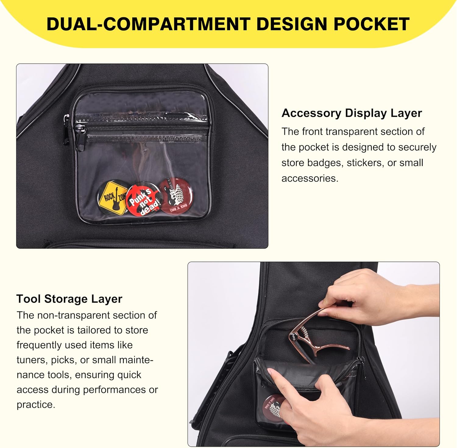 39/40" Electric Guitar Bag, 0.35" Thick Padding Electric Guitar Case | Waterproof & Shockproof Gig Bag with