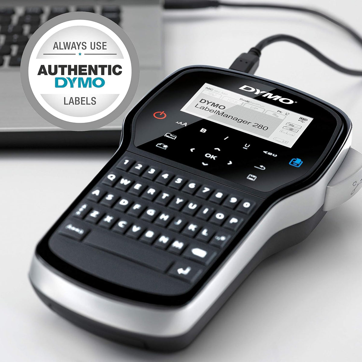 Label Maker LabelManager 280 Rechargeable Portable Label Maker Easy-to-Use One-Touch Smart Keys QWERTY Keyboard PC