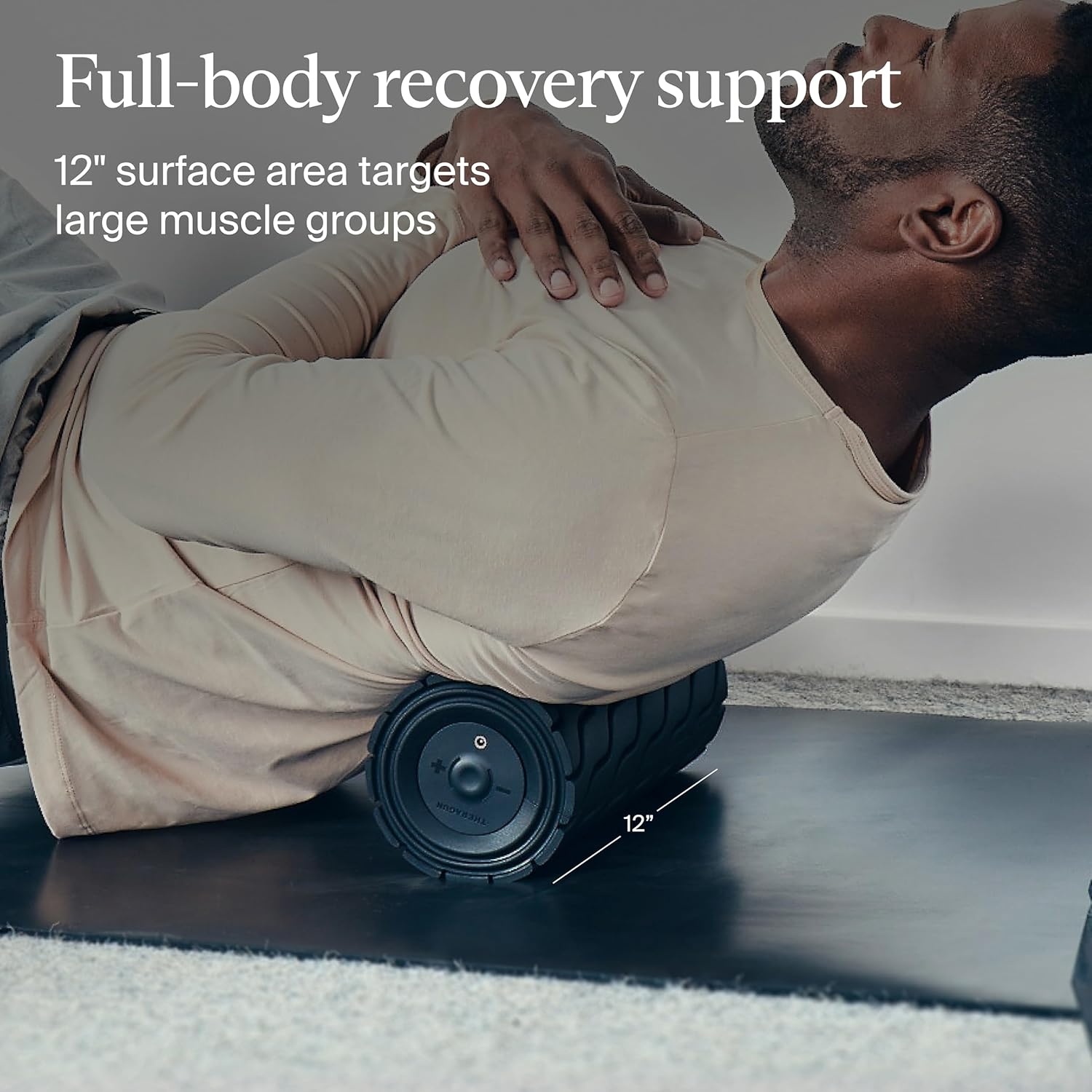 Therabody WaveRoller - High Density Foam Roller for Body and Large Muscles. Bluetooth Enabled with 5 Customizable