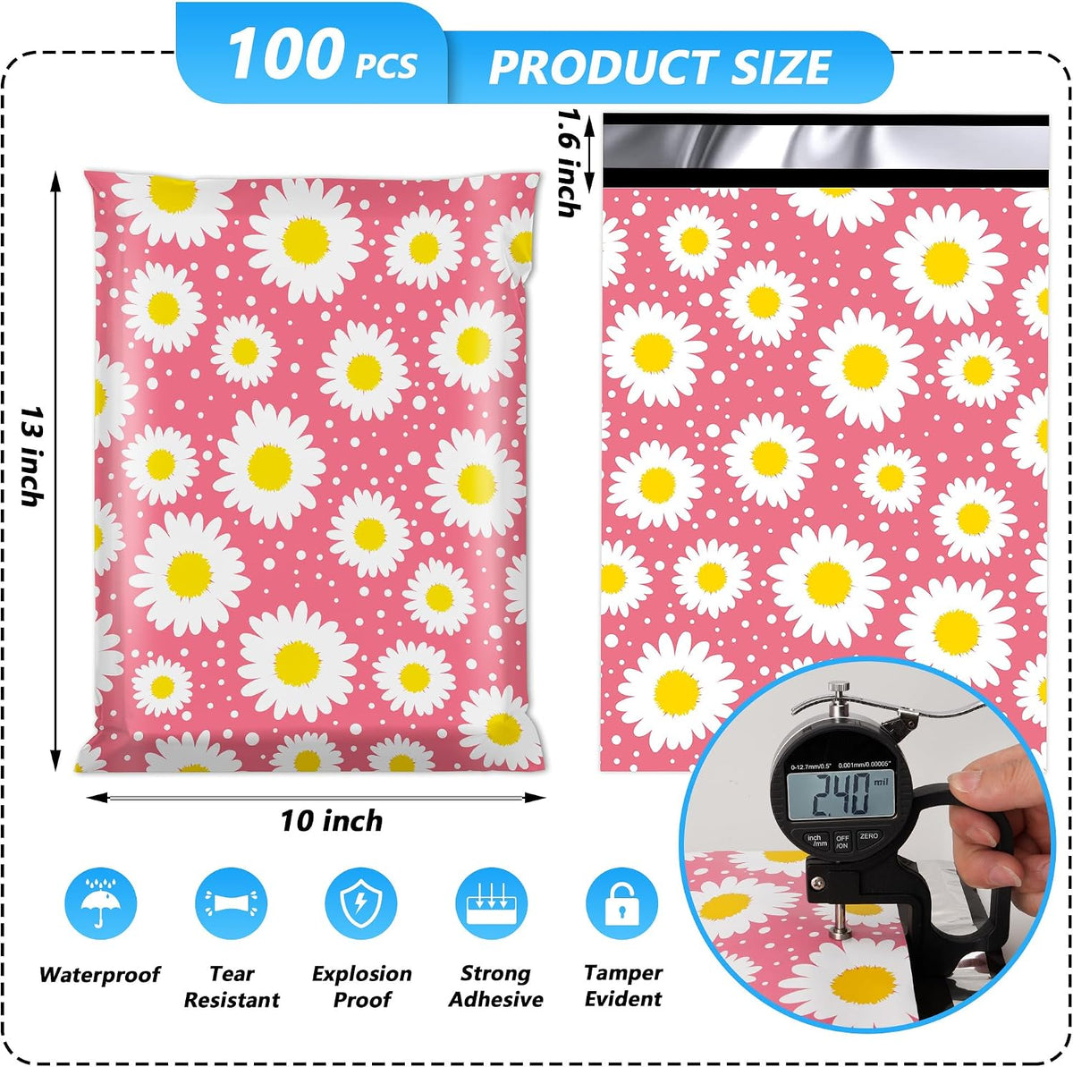 Poly Mailer 10x13 Inch 100 Pcs, Shipping Bags for Clothing