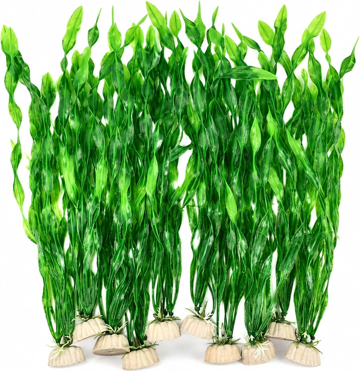 Artificial Seaweed Aquarium Plants, Plastic Fake Fish Tank Decorations, 10 Pack 11.8 Inch Green Water Ornaments