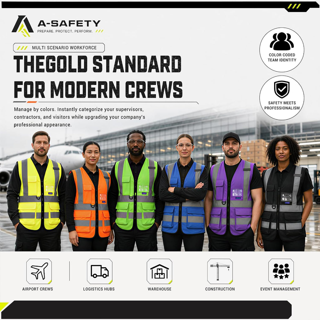 ANSI/ISEA Standard Class 2 Hi-Vis Vest, Mic Tabs, Zip, Yellow, XL | Yellow XL Class 2 safety vest with 7 pockets