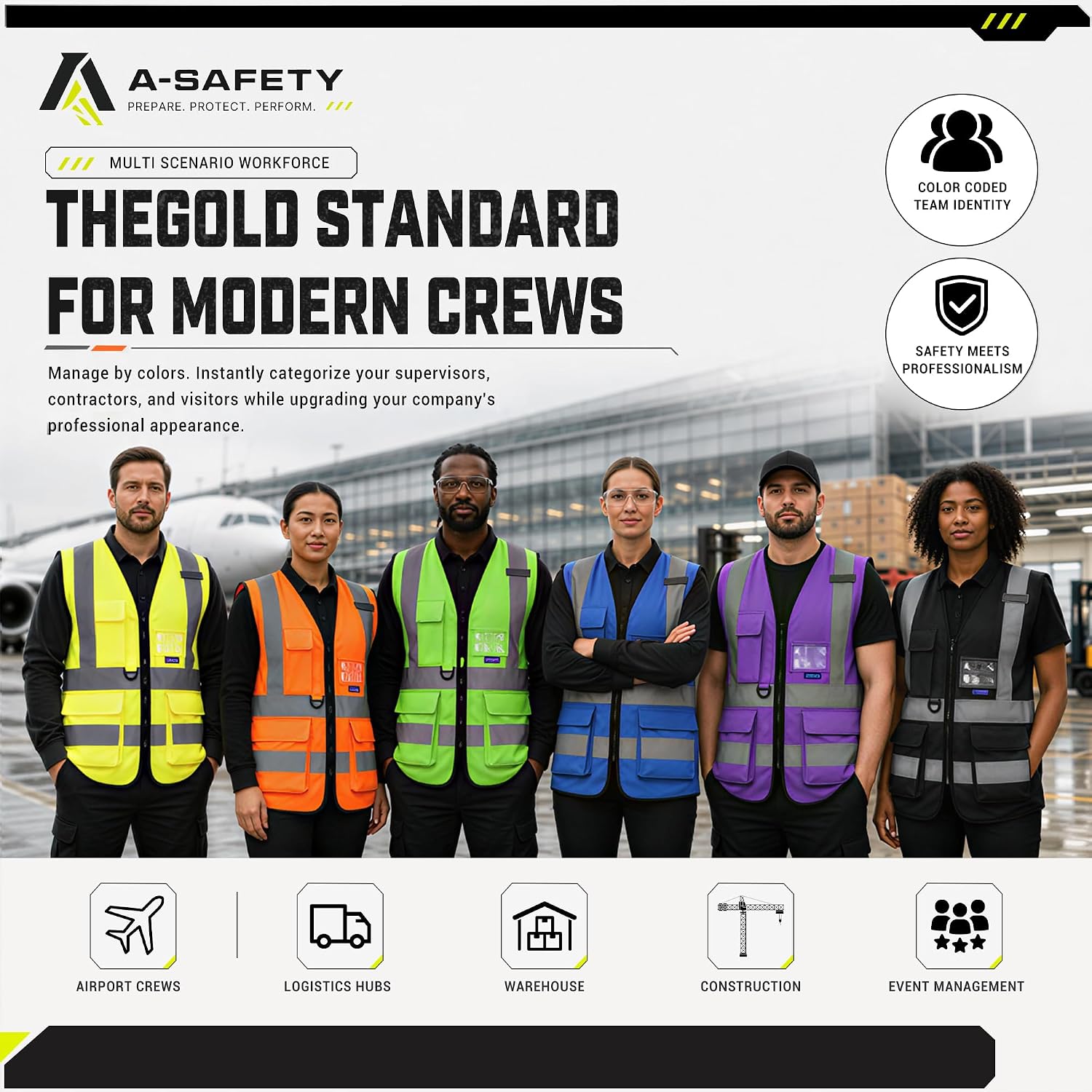 ANSI/ISEA Standard Class 2 Hi-Vis Vest, Mic Tabs, Zip, Yellow, XL | Yellow XL Class 2 safety vest with 7 pockets