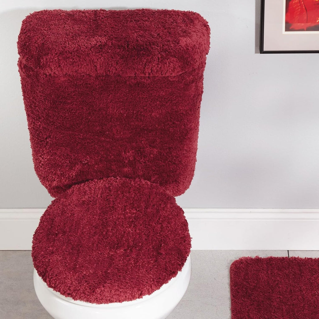 Stoneberry Home Plush 5-Piece Bath Rug Set, Soft, Non-Slip Bathroom Rugs, Absorbent and Quick-Drying Bath Mat, Lid