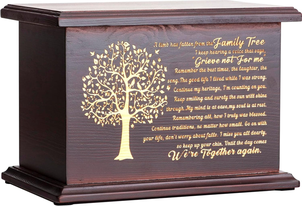 Cremation Urns for Ashes Wooden Urn Memorial Urn for Human Ashes Adult Male Female Large Burial Funeral Wood Urns