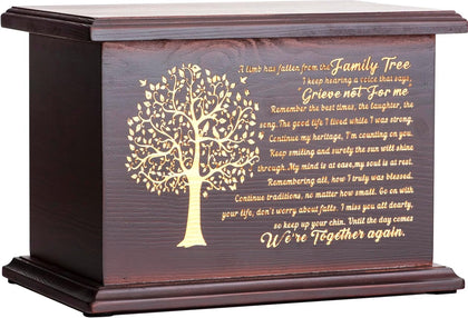 Cremation Urns for Ashes Wooden Urn Memorial Urn for Human Ashes Adult Male Female Large Burial Funeral Wood Urns