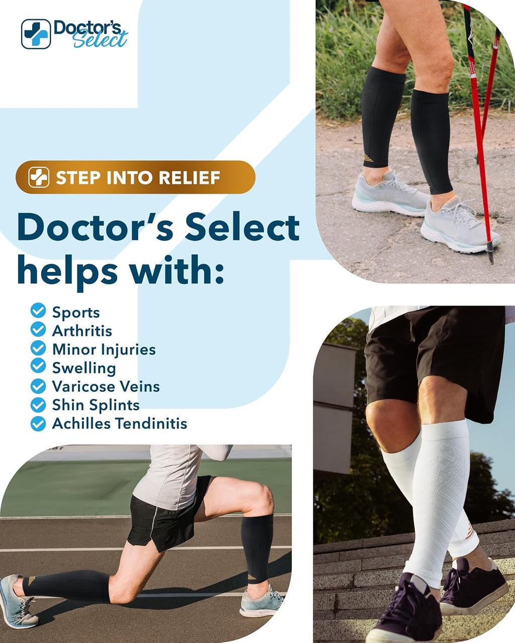 2 Pairs Copper Calf Compression Sleeve - Leg Compression Sleeves for Women & Men, Shin Splint Relief