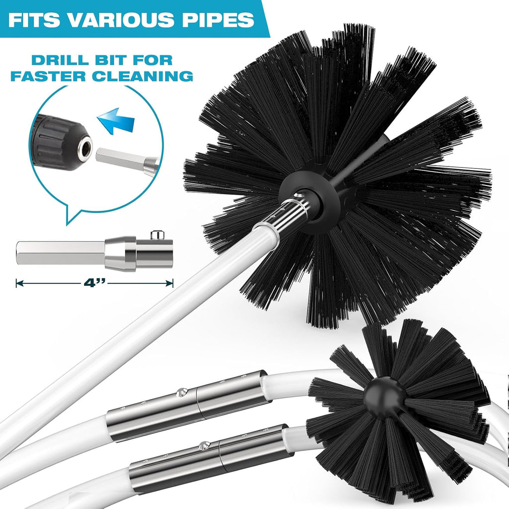 30Ft Dryer Vent Cleaner Kit, Flexible Lint Remover