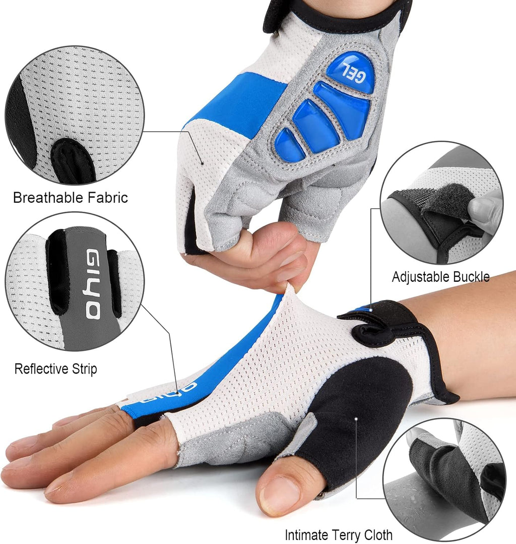 Cycling Gloves for Men Women - Road/Mountain Bike Gloves Anti Slip Shock Absorbing Padded -Bicycle Biking Gloves for