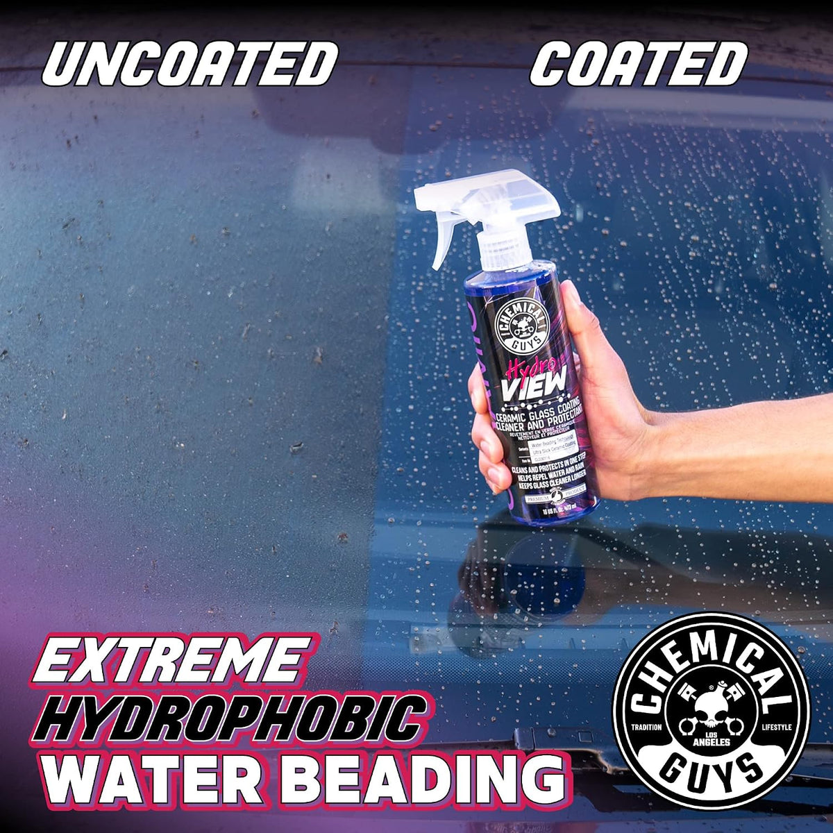 HydroView Ceramic Glass Cleaner & Coating for Windows, 16 oz