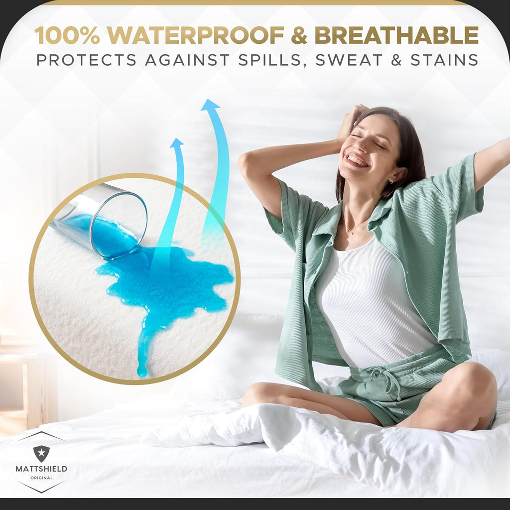 MATTSHIELD Ultimate 3-Piece Kit - Bed Bug-Proof Mattress Cover Queen Size 100% Cotton Top + 2 Pillow Protectors with