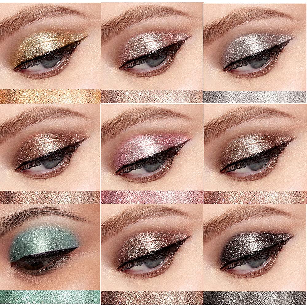 10 Colors Liquid Glitter Eyeshadow Set, Waterproof Long Lasting Shimmer