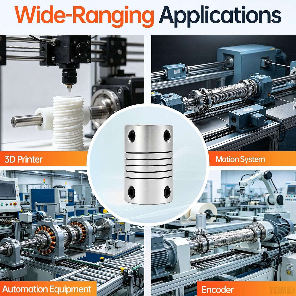 2PCS 10mm to 10mm Flexible Shaft Coupling Helical Beam Coupler