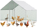 Large Metal Chicken Coop, Large Chicken Pen, Chicken Runs for Yard with Waterproof and Anti-UV Cover, Duck Rabbit