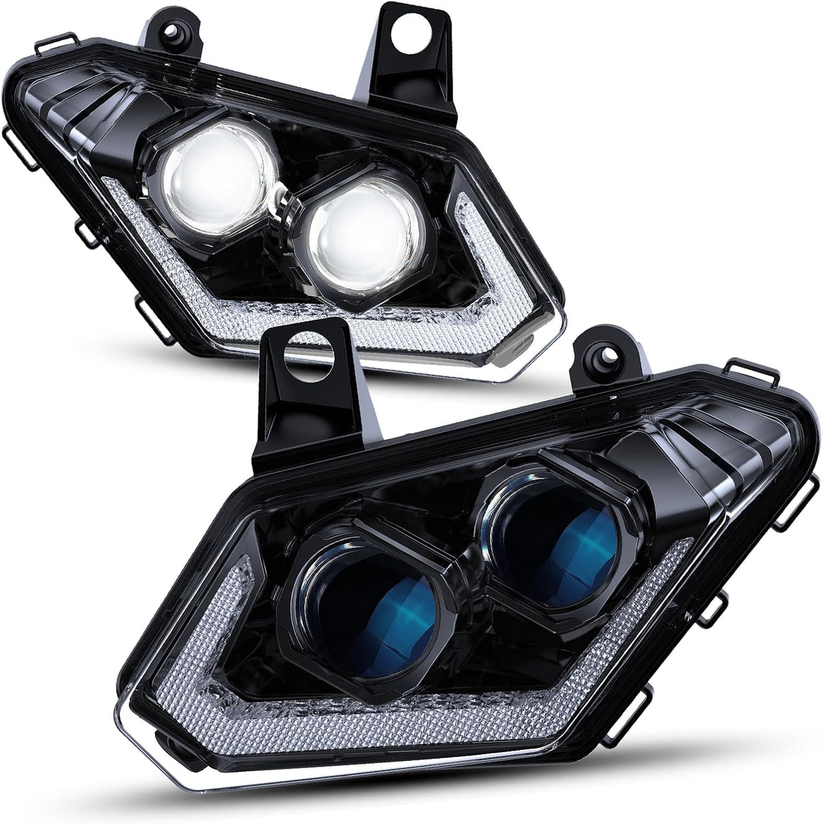 M MIBAHE 600% Brighter LED Headlights with DRL DOT Approved Compatible with Can-Am Maverick X3 Max XDS XRS R Turbo DPS 2017-2025, Replacement Part 710004658, 710004659
