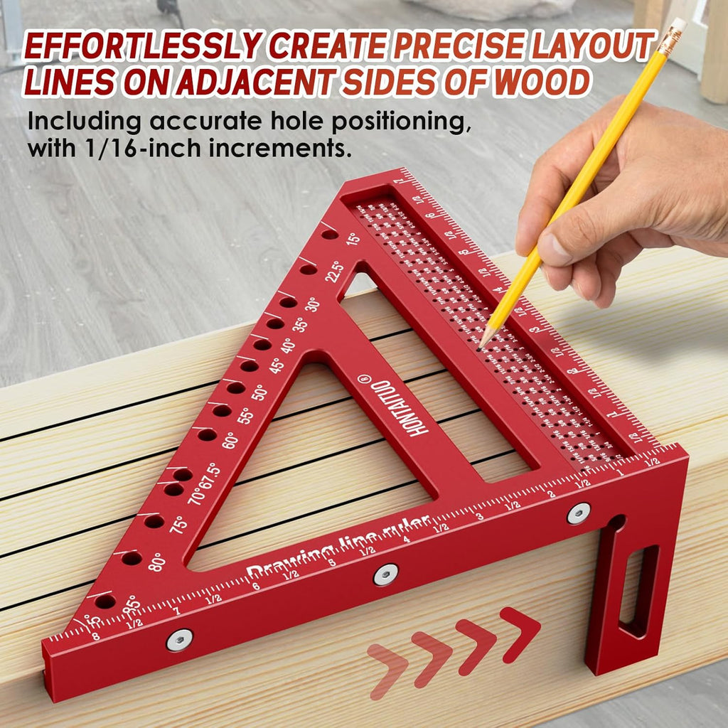 8.5-Inch 3D Large Carpenter Square for Multi-Angle Measuring and Marking | 15-90 Degrees Angle Marking Square