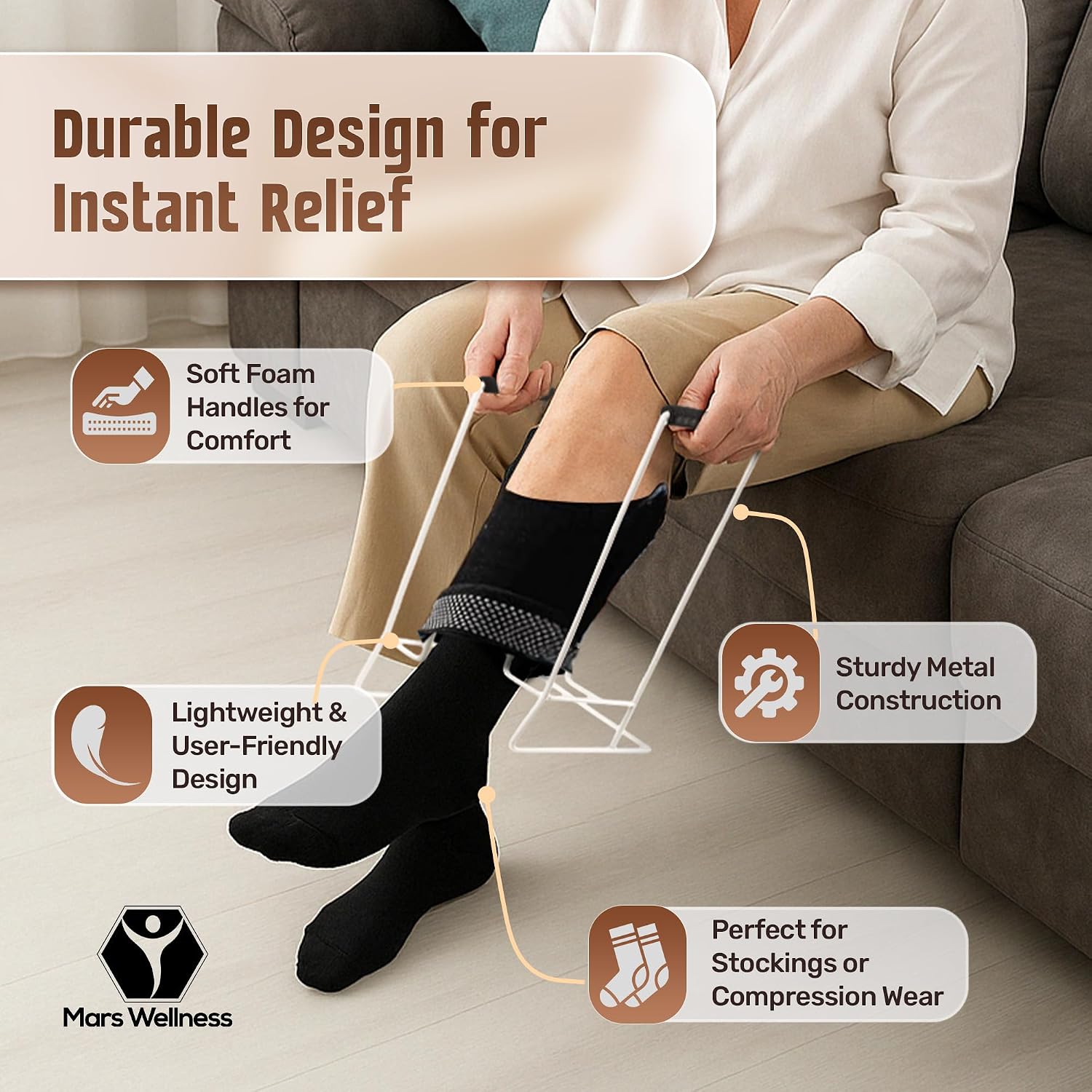 Compression Sock Aid Device for Compression Socks, Stocking Donner Helper