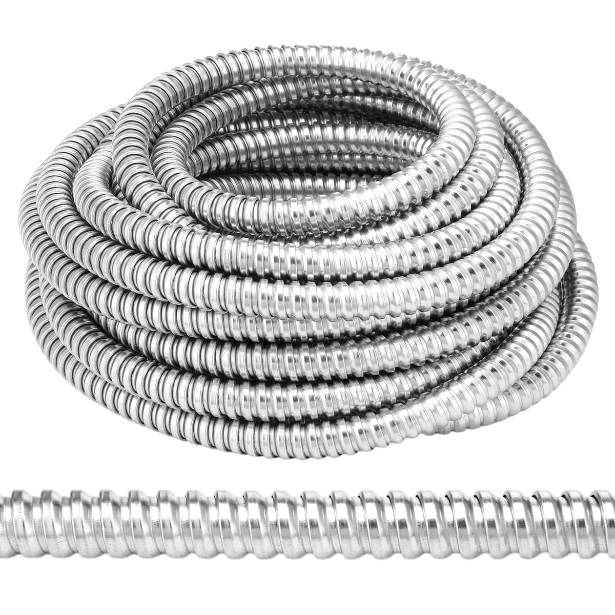 Yaocom 1 Inch Metal Flexible Conduit 50 ft, Galvanized Reduced Wall