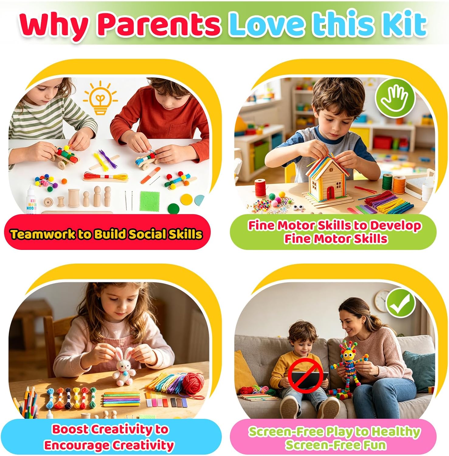 Arts and Craft Kit – A DIY 3.8 Pounds of Hobby Craft Supplies & Materials Box for Creative Art Projects for Kids Age