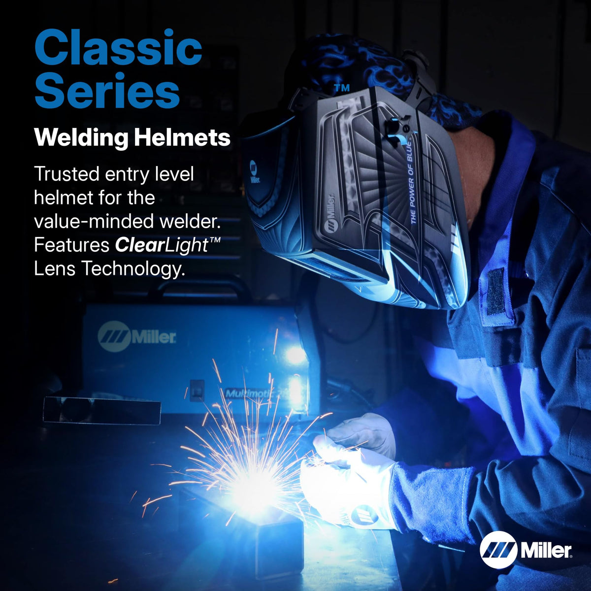 Classic Series Welding Helmet, ClearLight, Shade 8-13, Rise