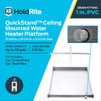 HoldRite QuickStand Ceiling Mounted Water Heater Platform, Up to 20 Gallons, Hanging, 40-SWHP