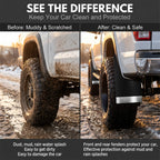 Universal Mud Flaps 4PCS Black Splash Guards with Screws 12.2"x9.5"