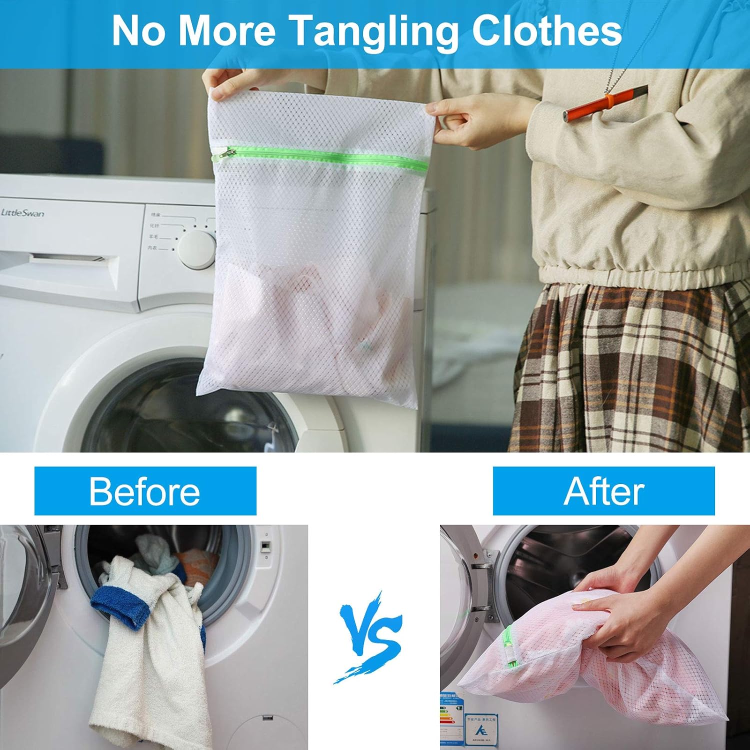 5 Set Mesh Laundry Bags, Delicates Washing Bags | Multisize for Sweater Blouse Hosiery Bras Machine Wash Bags for