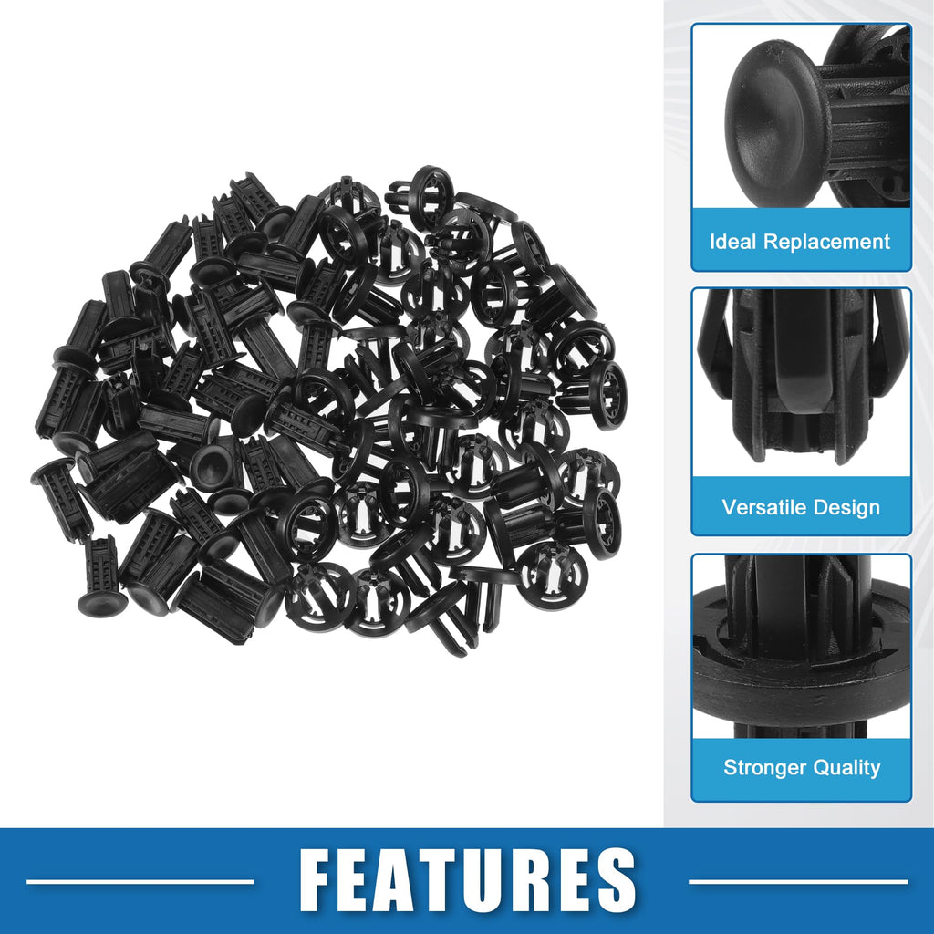 A ABSOPRO 91505TM8003 Bumper Clips for Honda Civic 2013-2019 Black Plastic