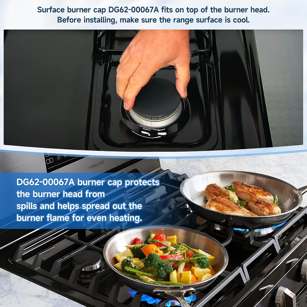 3.7 Inch DG62-00067A Range Large Surface Burner Cap Compatible with Samsung