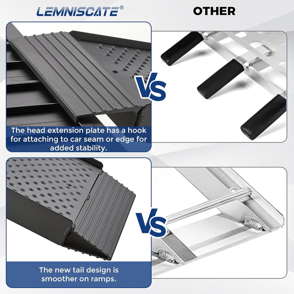 Aluminum Truck Ramps for ATV, UTV, Lawn Mower, Pickup Trucks - 1500LB Capacity 7.5FT Heavy Duty Loading Ramps with