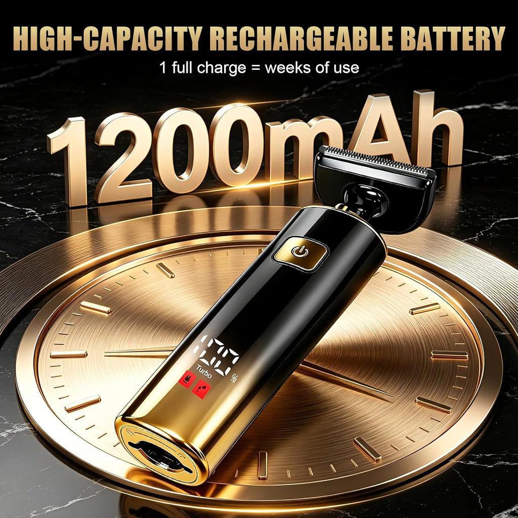 Back Shaver for Men with Adjustable Long Handle | 5 in 1 Electric Body Groomer, LED Display,Rechargeable Mens Back