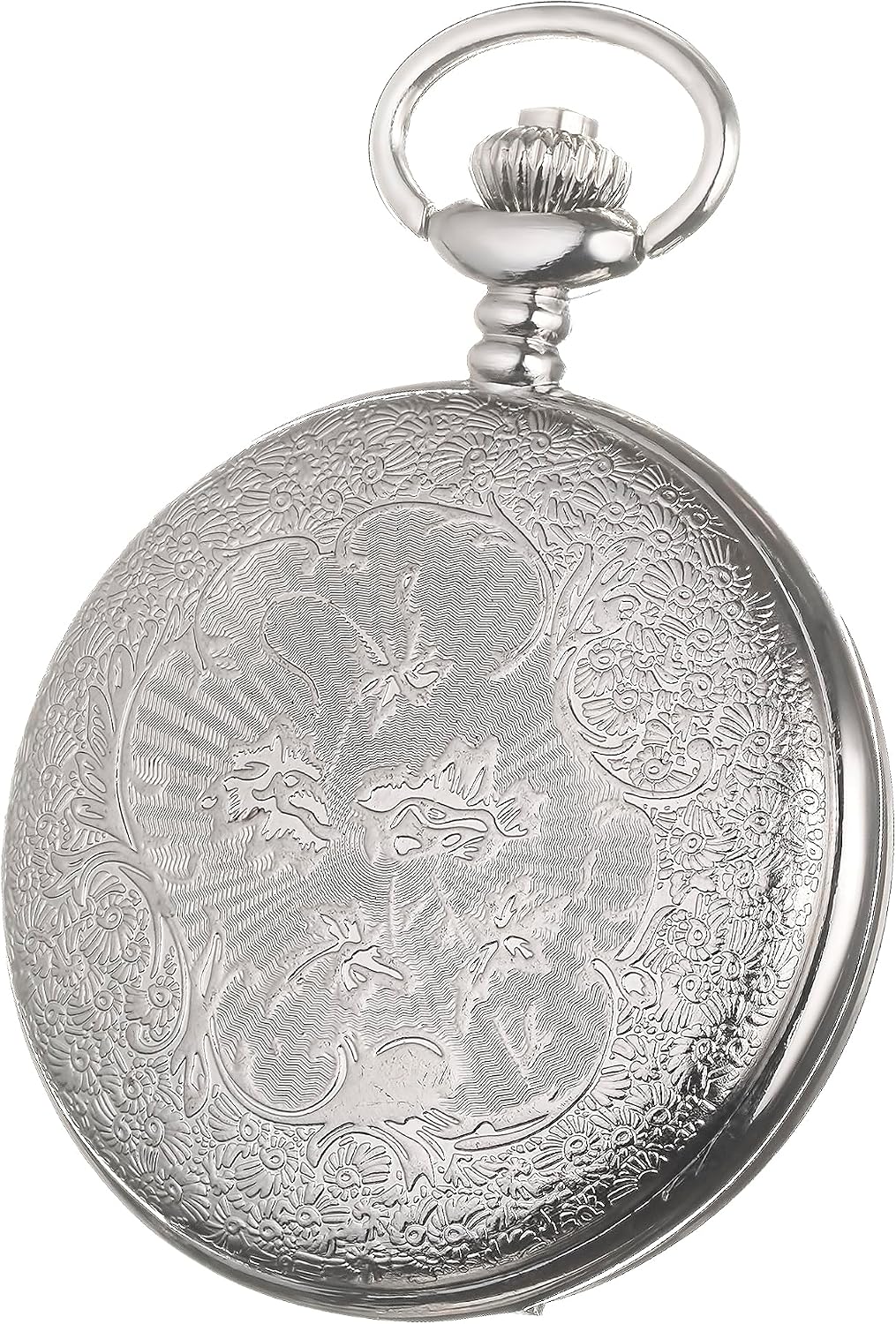 Vintage-Style Pocket Watch Chain with Ornate Medal and Pocket Watch – 12 Inch T-Bar Chain for Waistcoats, Costumes &