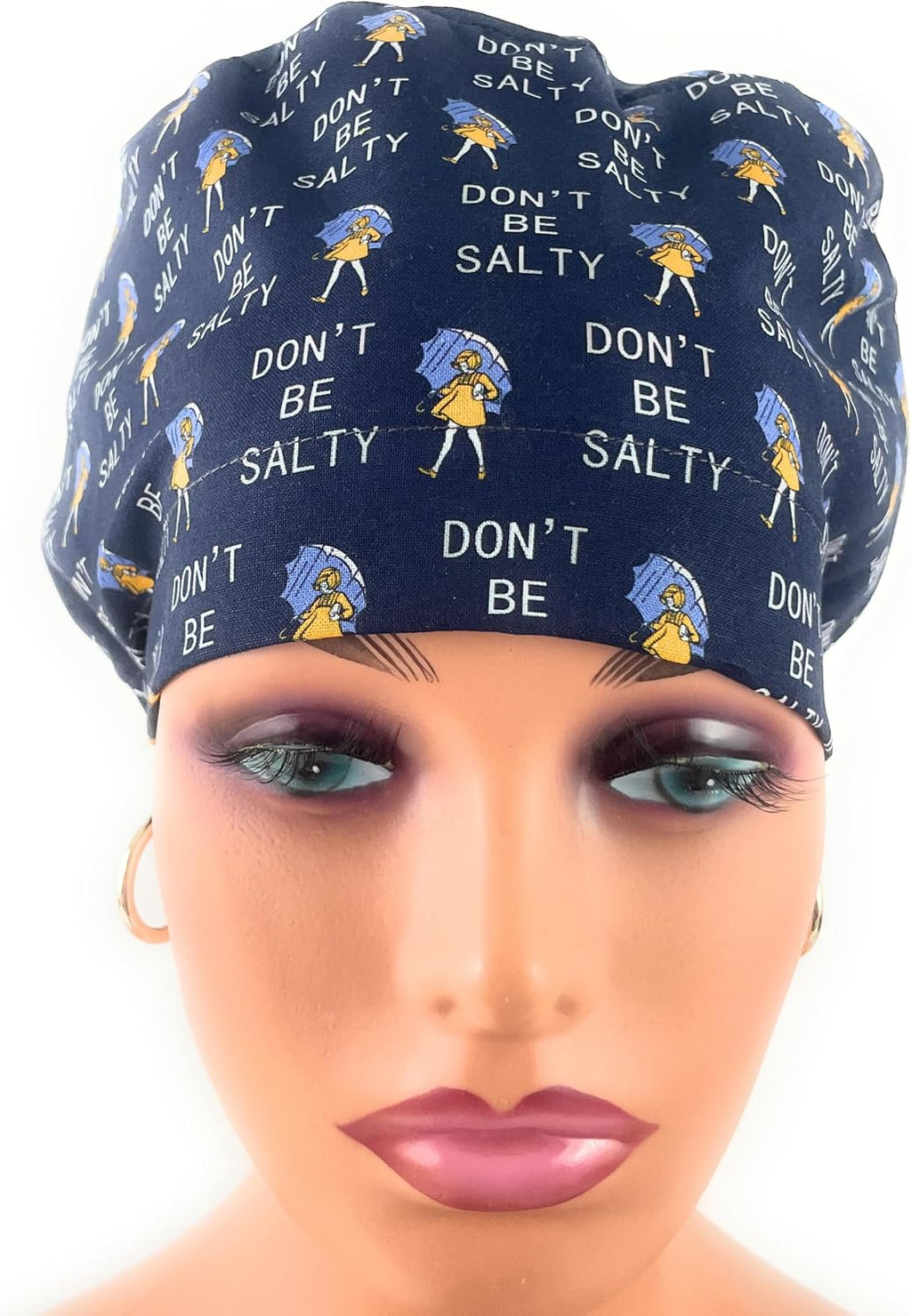 European Style Scrub Cap - No Ribbon – Don't Be Salty - Working Cap with Holder. Scrub Hat for Women, Nurses Hats |