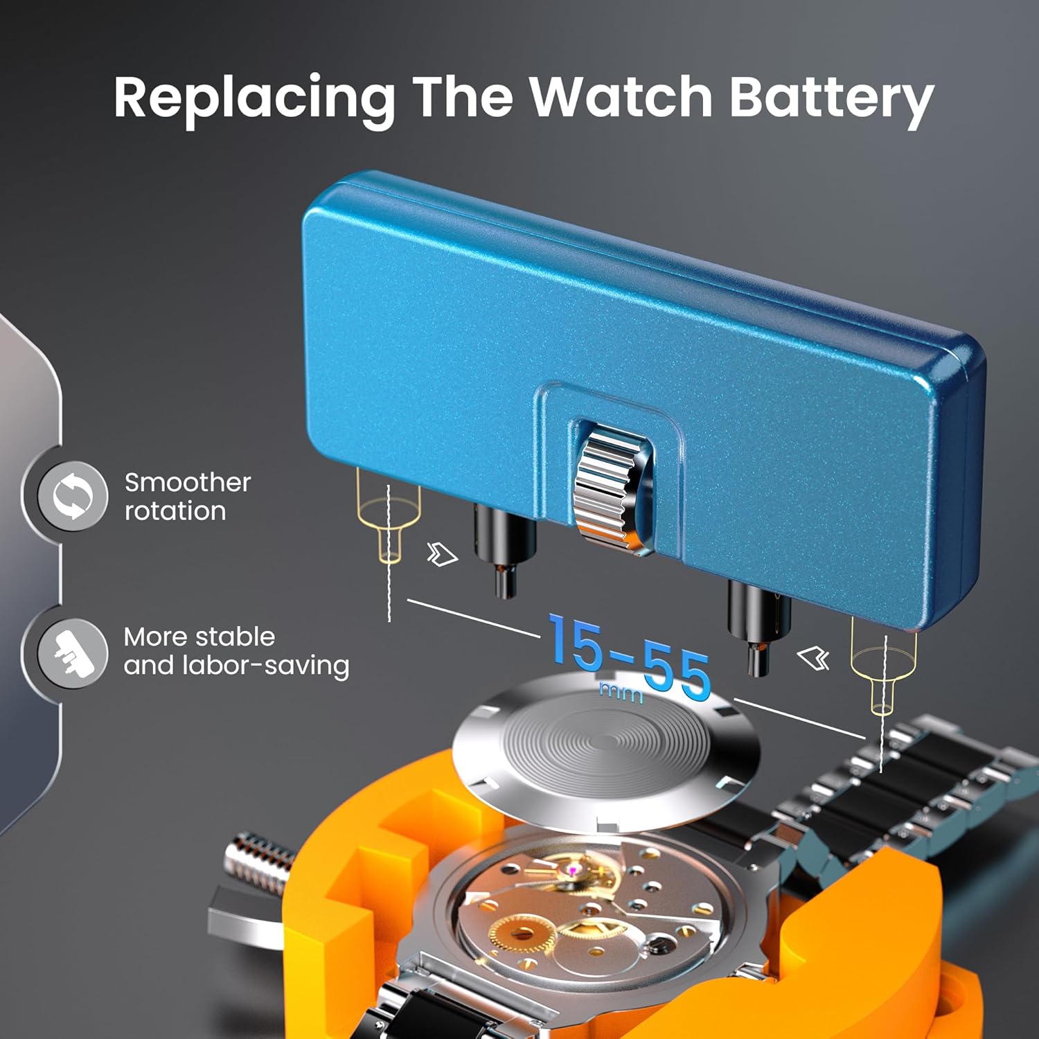 Watch Repair Kit for Battery Replacement & Link Removal, Resizing &Opener, Watch Repair and Cleaning Screwdriver Set