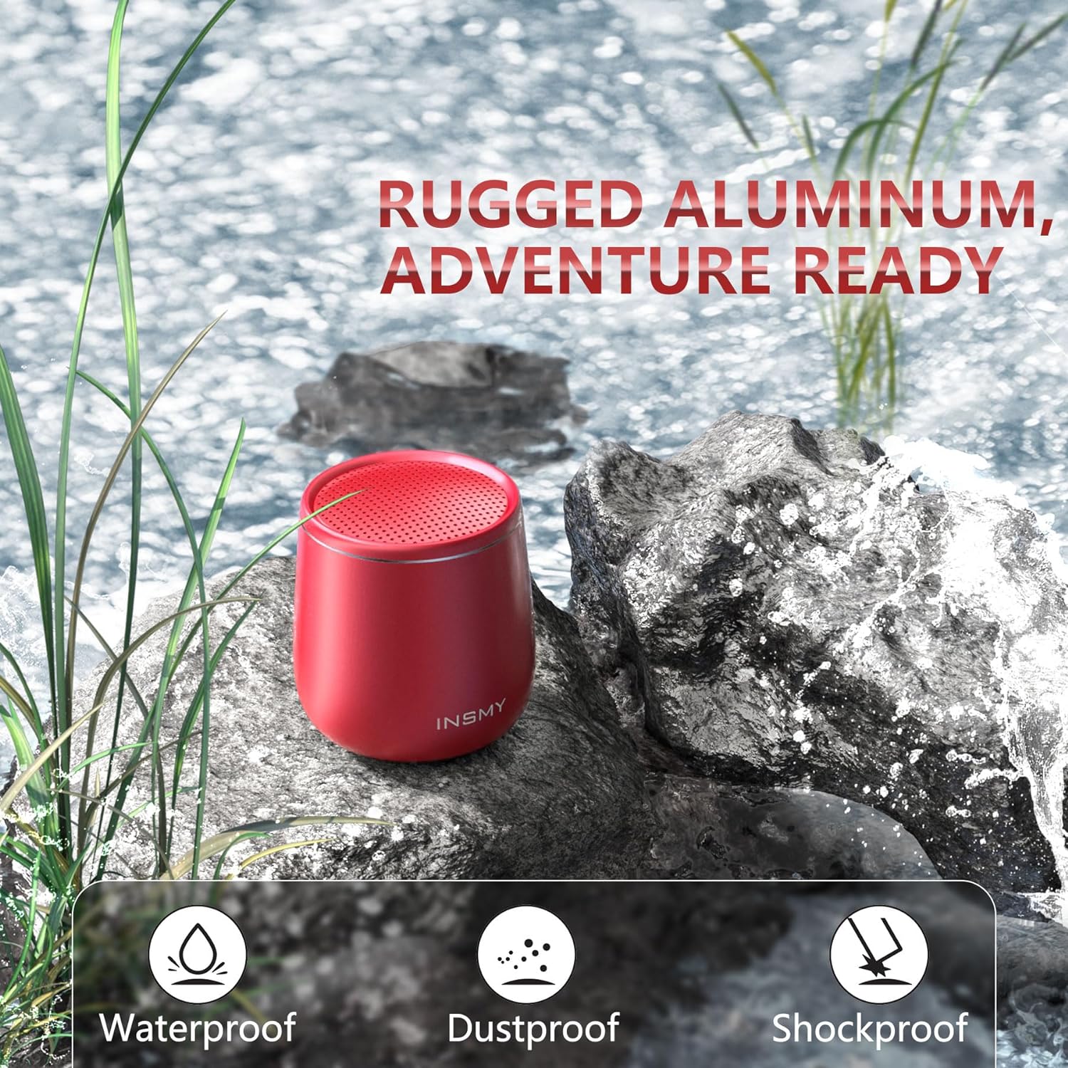Small Bluetooth Speaker, Waterproof Mini Portable Wireless Speaker, Punchy Bass Rich Audio Stereo Pairing, Handheld