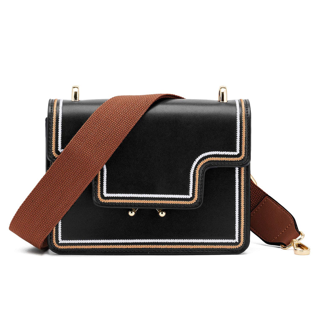 Wide Shoulder Purse Strap Replacement Adjustable Belt Canvas Bag Crossbody Handbag (Leather Buckle-Coffee)
