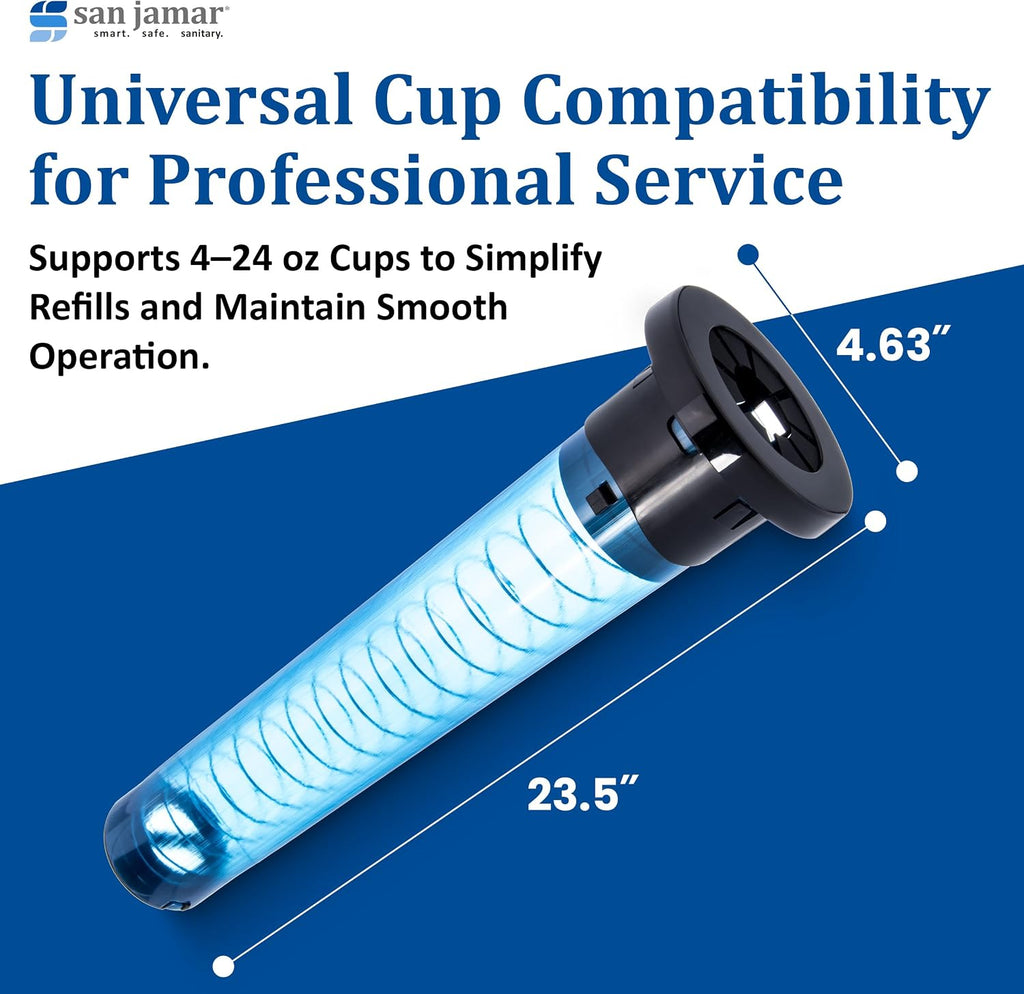23.5-Inch in-Counter Cup Dispenser, 4-24 oz, Adjustable Lever