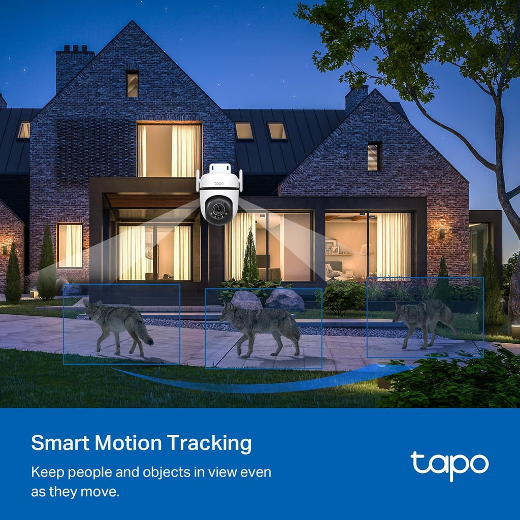 TP-Link Tapo 2K QHD Outdoor Pan/Tilt Wi-Fi Security Camera, 360° View, Motion Tracking, Color Night Vision, Free